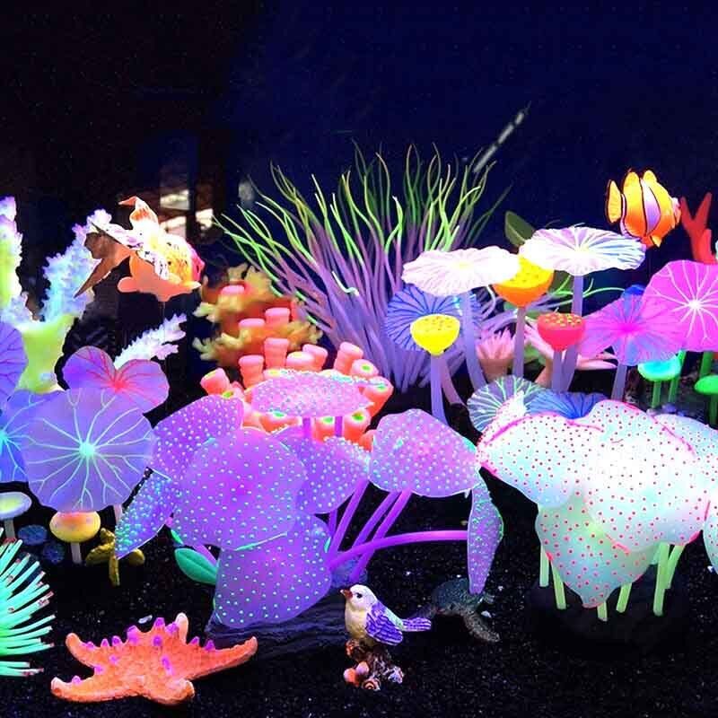 Aquarium Plants Live - Silicone Glowing Landscape Artificial Fish Tank