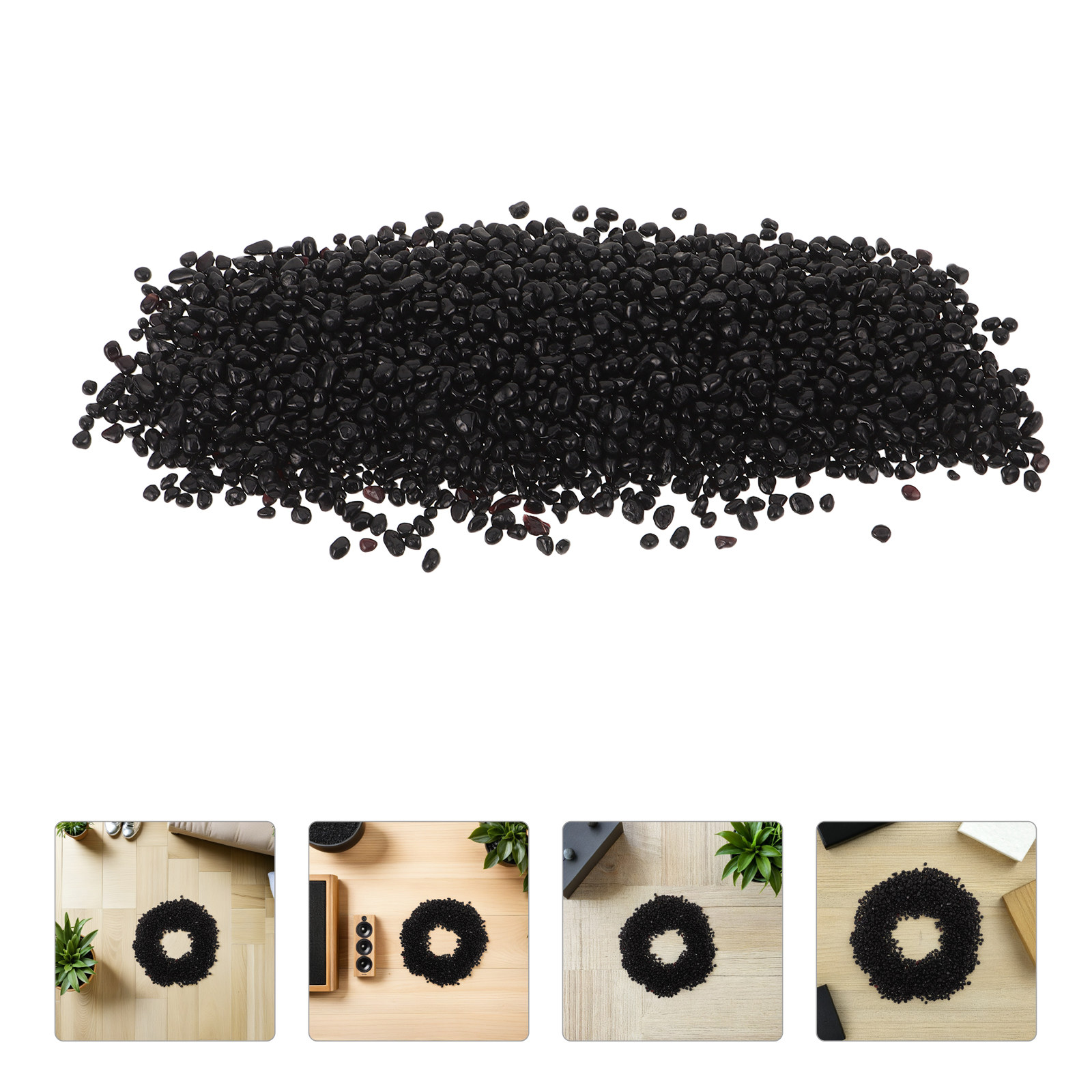 Aquarium Plant Substrate - Black Gravel Aquarium Decoration Small Smooth