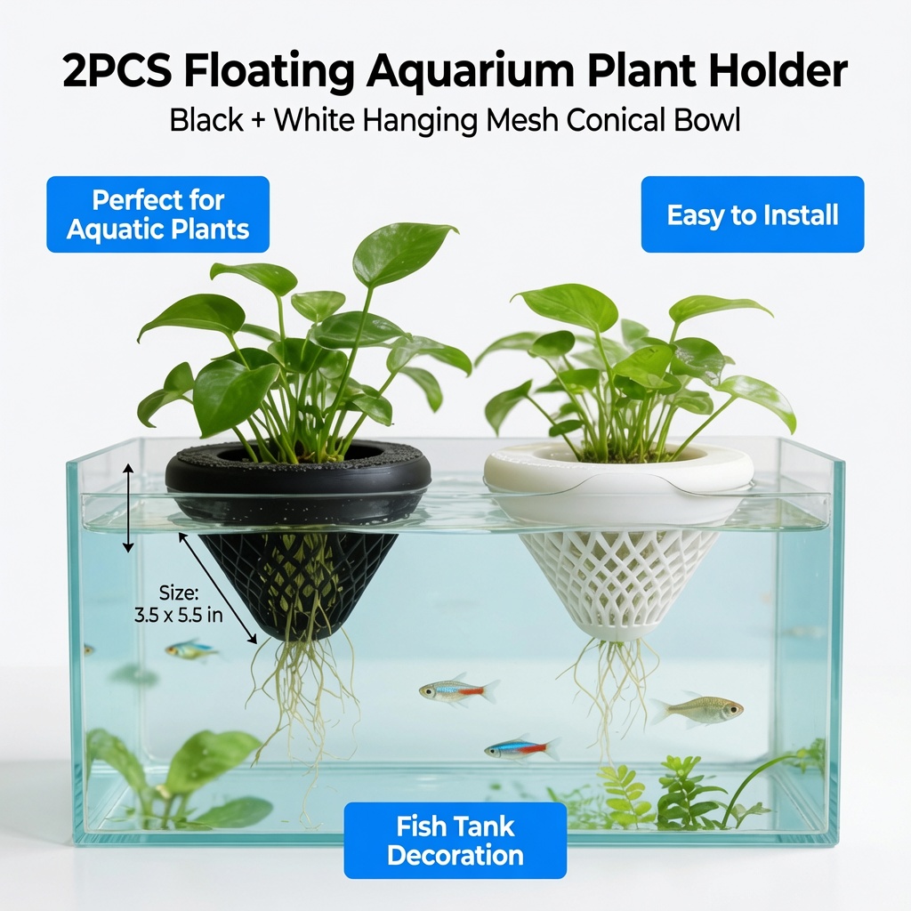 2PCS Floating Aquarium Plant H - огляд і ціна Plant Aquarium Pot
