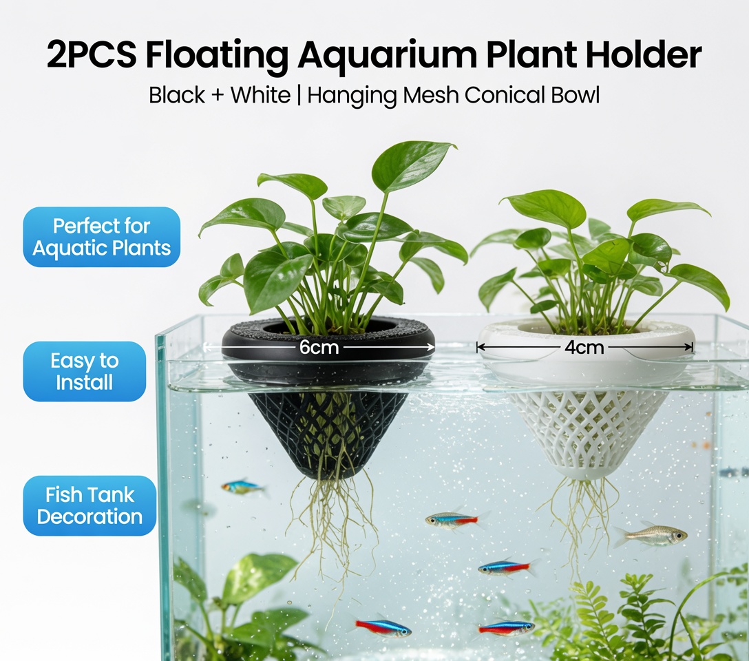 2PCS Floating Aquarium Plant H - огляд і ціна Plant Aquarium Pot