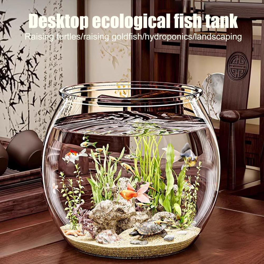 Clear Plastic round Fish Bowl  - огляд і ціна Plant Aquarium Pot