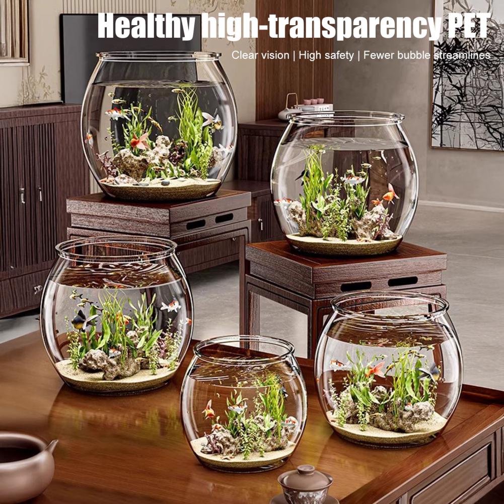 Clear Plastic round Fish Bowl  - огляд і ціна Plant Aquarium Pot